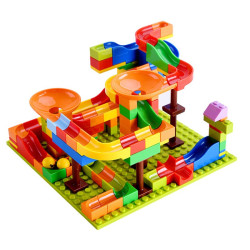 ymen浴萌百变滑道积木128颗盒