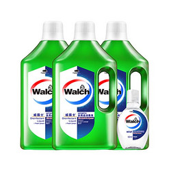 Walch 威露士 衣物家居消毒液1Lx3瓶送洗手液50ml杀菌率99.999%柠檬室内