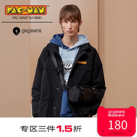 gxg jeans男装春新款风衣男短款吃豆人联名连帽外套休闲百搭