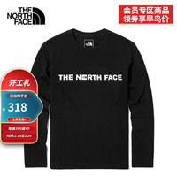 2022春夏新款TheNorthFace北面T恤男长袖户外圆领纯棉透气休闲卫衣7WAO JK3 XL/180