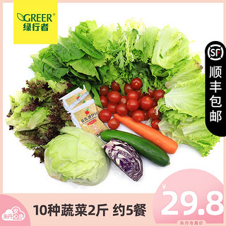 绿行者轻食生菜混合蔬菜沙拉材料3斤沙拉苦菊沙拉菜色拉蔬菜 1000g