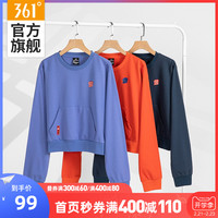 361°361炫彩运动卫衣女2022春季新款套头卫衣女生圆领宽松休闲上衣 XS 柿子红