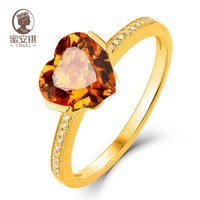 Yngel/蜜安琪黄水晶戒指彩宝18K金钻石宝石镶嵌定制首饰送女友