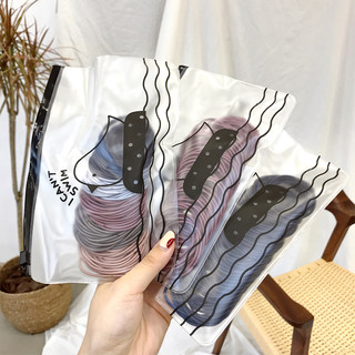 小橡皮筋扎头基础发圈高弹力耐用发绳简约网红ins头绳女韩国头饰 肉粉50根+黑色50根