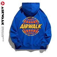 Airwalk美式潮牌因蓝连帽卫衣男2022春季新款街头宽松外套男 深蓝 XZ1220-617 XL