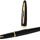 PLUS会员：WATERMAN 威迪文 Carène Black Sea钢笔,亮黑 23k镀金笔夹,中号笔尖,带蓝色墨囊,礼盒