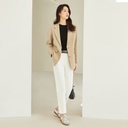 DUIBAI 对白 戗驳领简约日常通勤西服女式西装外套