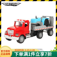 美国Driven儿童1:54挖掘机玩具车挖土机消防车玩具仿真工程车男孩新年礼物 迷你回收车 迷你平板载货车