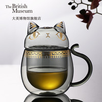 大英博物馆安德森猫萌猫异形带盖玻璃杯创意送闺蜜礼物生日女神节