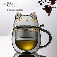 大英博物馆安德森猫萌猫异形带盖玻璃杯创意送闺蜜礼物生日女神节