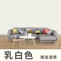 乳胶漆 内墙水性油漆涂料墙面漆补墙漆翻新家用净味环保儿童彩色漆防水漆小桶 白色（送滚筒） 1.1kg约10㎡ 乳白色（送滚筒） 20kg