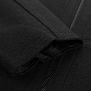冬季材质对比简约休闲毛边分割拼接长款男款大衣 L 黑色