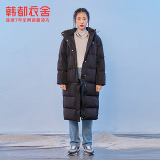 韩都衣舍长款羽绒服女冬小个子年新款白鸭绒加厚面包服外套女