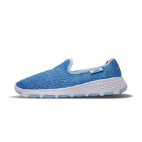 Skechers斯凯奇女鞋镂空透气减震一脚蹬休闲运动健步鞋15650 黑色/白色 35 蓝色 37.5