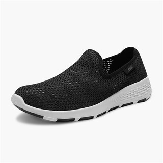 Skechers斯凯奇女鞋镂空透气减震一脚蹬休闲运动健步鞋15650 黑色/白色 35 黑色/白色 37