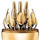 Christofle -昆庭-MOOD 心境蛋系列 24K镀金24件西餐餐具套装金色送礼 金色