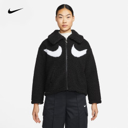 nike耐克外套女2024春季新款运动服立领休闲舒适羊羔绒上衣时尚潮流