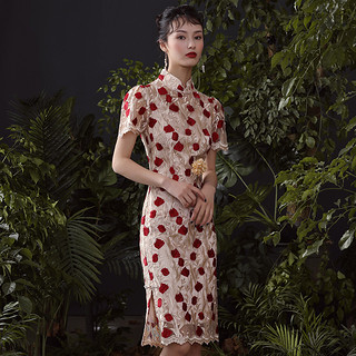 JINYE ORIENTAL 槿爷东方 女士改良旗袍 QP19SS032 粉玫瑰