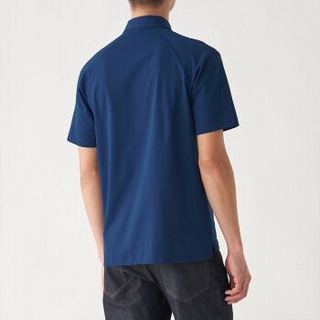 MUJI 無印良品 无印良品 MUJI 男式 易干 短袖POLO衫 蓝色 XS