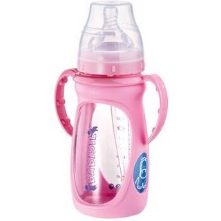BABISIL 贝儿欣 宽口径感温玻璃奶瓶 270ml 粉色