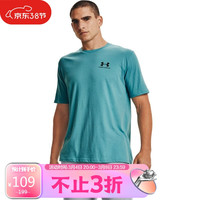 安德玛 UNDER ARMOUR官方UA Sportstyle男女训练运动短袖T恤1326799 白色100 XL 蓝色476 男码XL