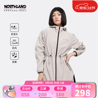 诺诗兰秋冬软壳衣男户外防风保暖防泼水加绒外套可拆卸帽 冰晶灰色14E-女 165