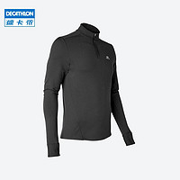 DECATHLON 迪卡侬 日常漫跑长袖保暖男士T恤 KALENJI RUN WARM 沉稳黑