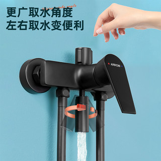 ARROW箭牌淋浴花洒套装黑色家用浴室洗澡简易升降全铜龙头手持喷头喷枪 F款基础两种出水+升降杆