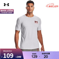安德玛 UNDER ARMOUR官方UA ABC Fill Wordmark男子训练运动短袖T恤1366456 白色100 XL M 灰色014