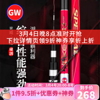 光威(GW)鱼竿28调碳素超轻硬野钓台钓竿鲢鳙大物手竿鲤鱼杆综合款钓鱼竿渔具 战鳍二代5.4米+金属竿止+竿梢+送礼包 战鳍二代6.3米+金属竿止+竿梢+送礼包