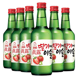 Jinro 真露 韩国进口烧酒13°草莓味 360ml*6瓶装 果味酒
