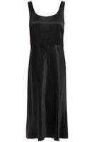 VINCE Crinkled-satin midi dress