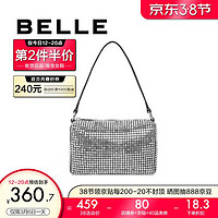 BeLLE 百丽 高级腋下包女秋新商场同款闪钻时尚单肩包X5617CX1 银色 F