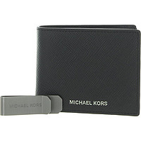 MK Michael Kors Men's Crossgrain Leather Billfold Wallet with Money Clip