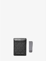 MICHAEL KORS Logo Card Case with Bill Clip