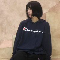 美国Champion卫衣薄款男女春长袖印花情侣休闲