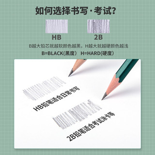 得力小学生铅笔2H 2B儿童写字用绘图美术素描六角原木杆幼儿园安全考试专用2b铅笔 10支HB 体验装