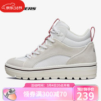 斯凯奇Skechers女鞋厚底松糕厚底鞋板鞋小白鞋拼接运动休闲鞋74126 白色 35