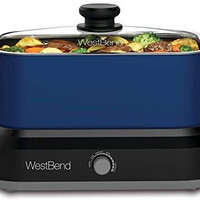 West Bend 87906B 大容量不粘多功能炊具,带 5 种不同的温度控制设置,可用洗碗机清洗,需配变压器
