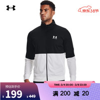 安德玛 UNDER ARMOUR官方UA Pique Track男子秋冬训练运动针织外套1366202 黑色002 L