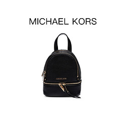 MICHAEL KORS 迈克·科尔斯 MK双肩包 迈克·科尔斯 MICHAEL KORS RHEA ZIP系列 黑色手提双肩包背包 30T6GEZB1L BLACK