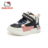 HELLOKITTY 童鞋女童棉鞋冬季新款加绒保暖板鞋学生时尚防滑二棉休闲鞋 米紫 22码内长约138mm 黑色 23码内长约145mm