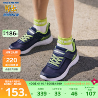 Skechers斯凯奇童鞋2022年春季新款儿童运动鞋透气男女童跑步鞋中大童网鞋休闲鞋312012L 粉红色/多彩色/女童/PKMT 30 海军蓝色/柠檬色/男童/NVLM 27.5