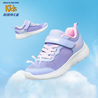 SKECHERS 斯凯奇 童鞋2022年春季新款儿童网鞋休闲鞋312012L 粉红色/多彩色/女童/PKMT 30