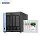  QNAP 威联通 S-464C 4盘位NAS（赛扬N5095、8GB、10TB*4）　