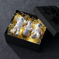 vieruodis 宇航员摆件生日礼物男生和朋友兄弟男友实用毕业小众创意特别七夕情人节 银色3件套-礼盒装