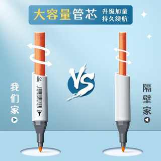 名卓touch马克笔双头36色绘画笔套装80色48色24色水彩笔小学生儿童专用水性涂鸦笔可水洗记号笔 油性36色 含23件礼 水性60色 含94件礼