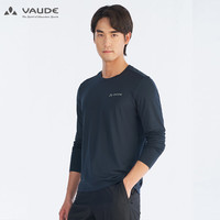 巍德（VAUDE） 长袖t恤男户外抗菌除臭运动速干透气圆领弹力上衣 M VAUDE黑-男款