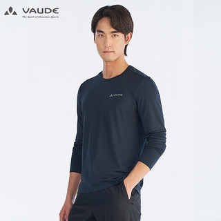 巍德（VAUDE） 长袖t恤男户外抗菌除臭运动速干透气圆领弹力上衣 XL VAUDE黑-女款