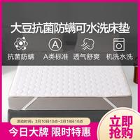 抗菌防螨大豆软床垫床褥子床上用品床褥 90cm×195cm 柔肤抗菌防螨大豆床垫(漂白色)